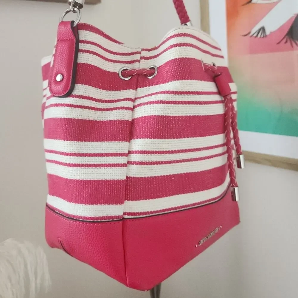 Vintage Dana Buchman Woven Faux Leather Tote Bag